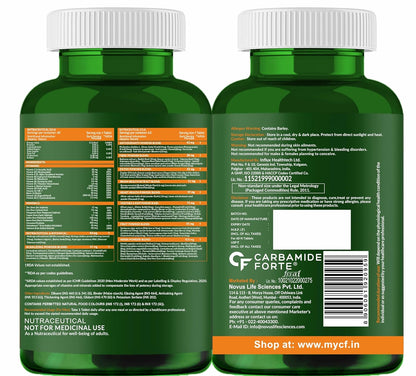 Carbamide Forte Plant Based Multivitamin Tablets for Men & Women for Immunity, Energy & Detox with 82 Ingredients like Superfoods, Greens, Vegetables, Fruits & Herbs Supplement Ã¢â‚¬â€œ 60 Veg Tablets