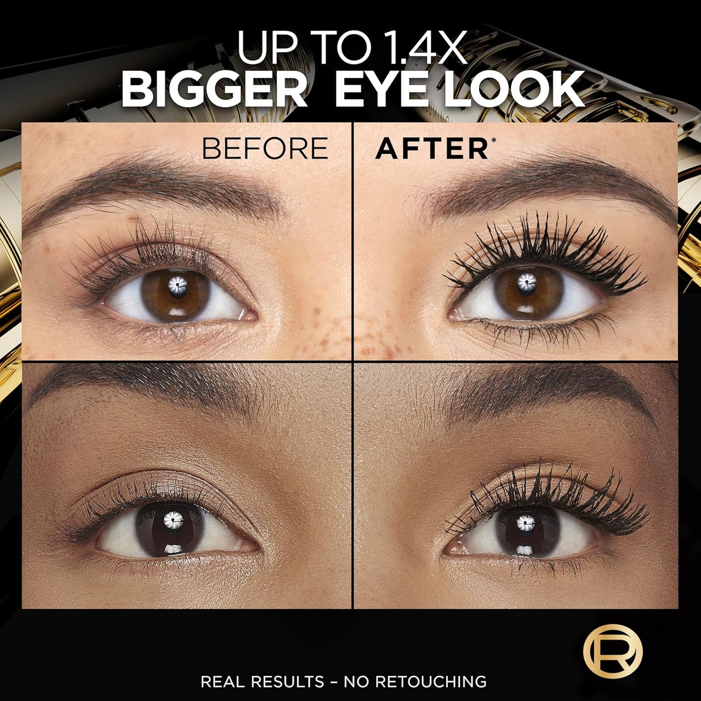 Lâ€™Oreal Paris Voluminous Panorama Waterproof Mascara Volumizing, Clump Free, Smudge free, Long-lasting, Black, 9.9ml