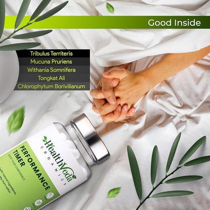 HEALTH VEDA ORGANICS PRIVATE LIMITED Timer For Men | Enhances Immunity, Improves Energy Levels & Boosts Strength | 60 Veg Capsules
