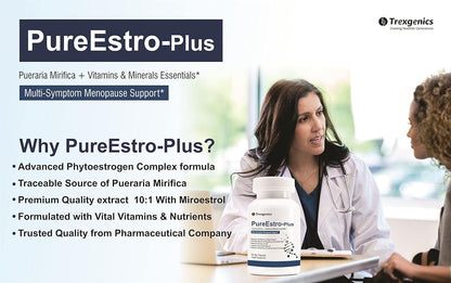 Trexgenics PureEstro-Plus Advanced Pueraria Mirifica Complex with Vital Vitamins & Minerals (Pack of 60 Veg. Capsules)