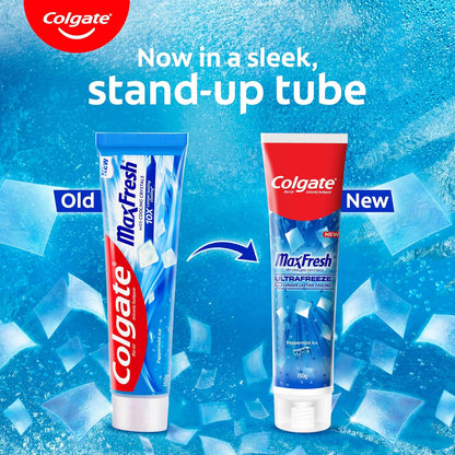 Colgate MaxFresh Toothpaste, Blue Gel Paste with Menthol for Super Fresh Breath, 600g, 150g X 4 (Peppermint Ice, Combo Pack)