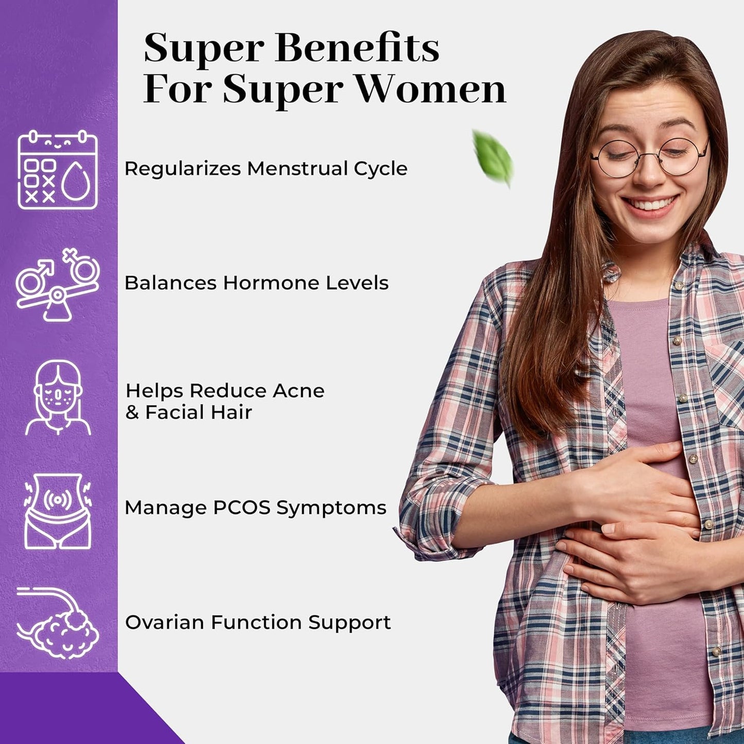 HEALTH VEDA ORGANICS PRIVATE LIMITED Plant Based Pcos With Myo-Inositol 2000Mg, D-Chiro-Inositol 50Mg|60 Veg Tablets|Healthy Regular Menstruation|For Women