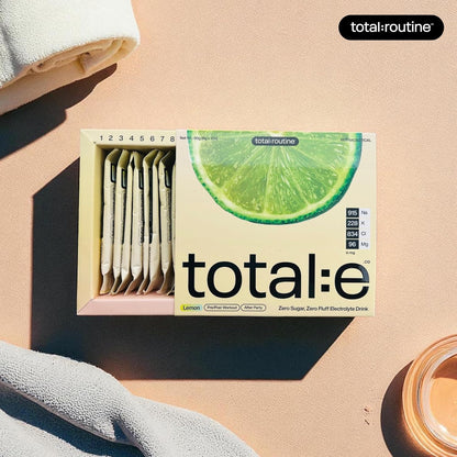 Total E Electrolyte Drink Mix | Zero Sugar Hydration Powder | Keto & Diabetic Friendly Vegan Electrolyte | Post workout Post Hangover Heat Summer Clean Label, Low Carb Sports Drink Alternative - 15 sachets
