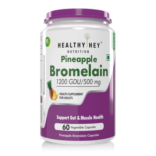 HealthyHey Nutrition Bromelain Digestive Enzyme- High Concentrate -60 Veg. Capsules