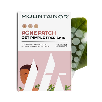 MOUNTAINORÂ® Acne Pimple Patch - Hydrocolloid + Tea Tree Oil Potent Spot Cover, Fast Breakout Healing, Overnight Removal of Acne Gunk, Waterproof Invisible Patches, Safe & Certified 36 Patches.