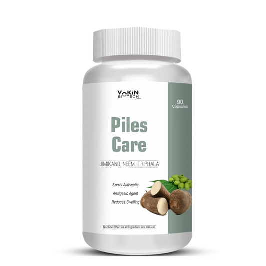 Vokin Biotech Piles Care Fast Relief Bavasir Hemorrhoid Support Piles (90 Capsules) Jimikand, Neem, Triphala