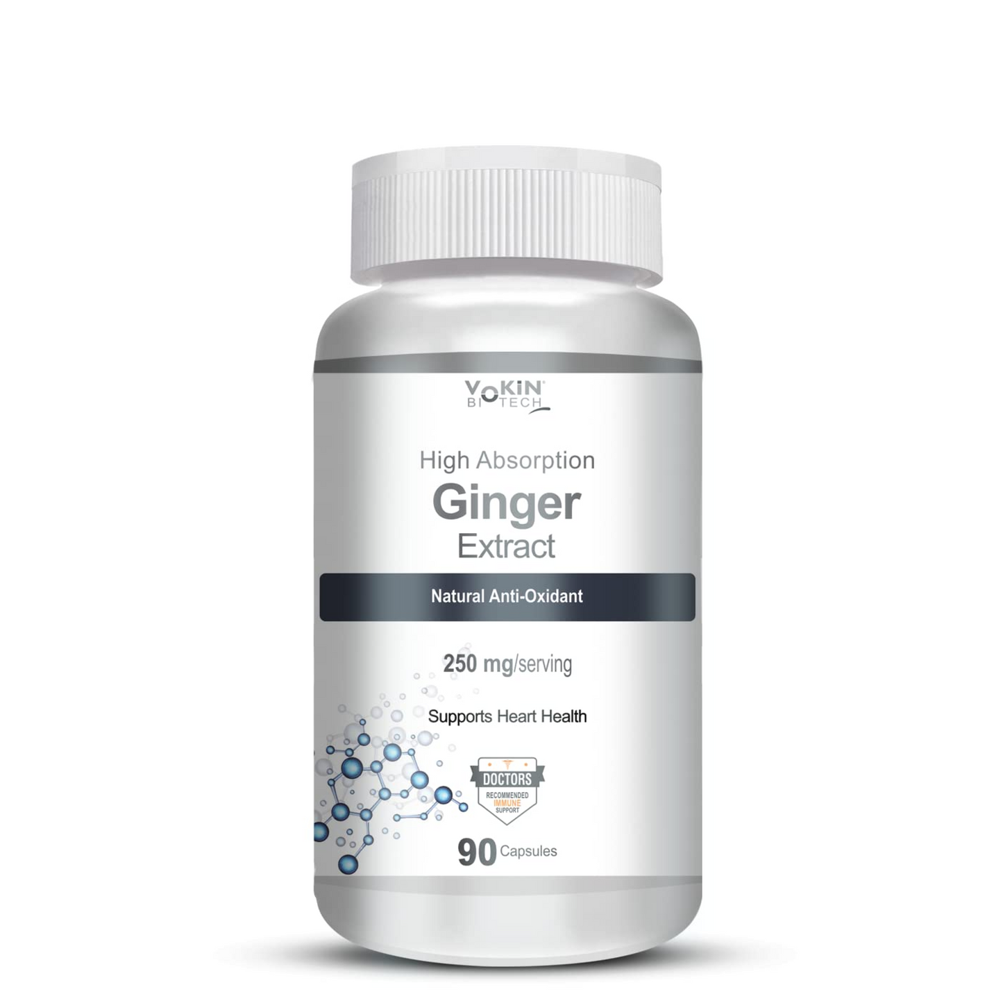 Vokin Biotech Ginger Extract 5% Gingerols Natural Digestion Supplement - Improve Gastrointestinal Health 90 Veg Capsules Pack of 1