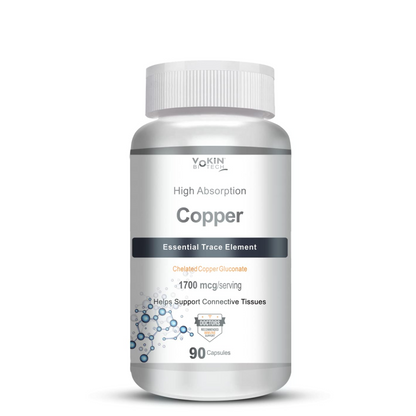 Vokin Biotech Chelated Copper Gluconate â€“ Support Connective Tissues â€“1700mcg â€“ 90 Capsules