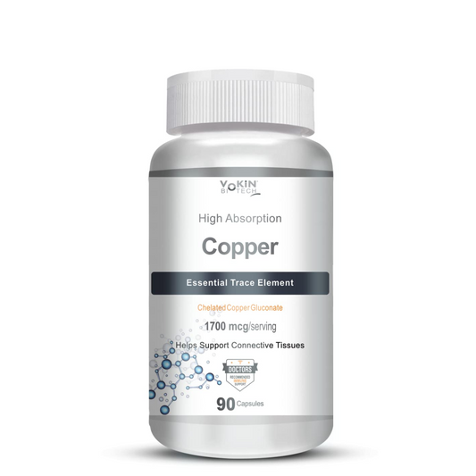 Vokin Biotech Chelated Copper Gluconate â€“ Support Connective Tissues â€“1700mcg â€“ 90 Capsules