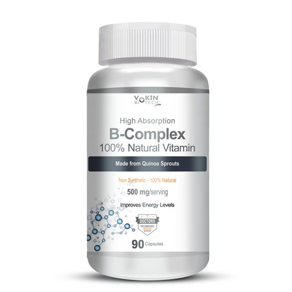 Vokin Biotech 100% Natural Vitamin B-Complex - Quinoa Sprout - 90 Capsules
