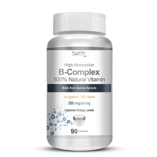 Vokin Biotech 100% Natural Vitamin B-Complex - Quinoa Sprout - 90 Capsules