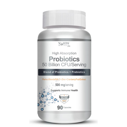 Vokin Biotech Probiotics 50 Billion CFU Multi- Strains Targeted Release Technology, Stomach Acid Resistant (90 capsules)