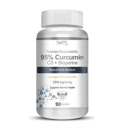 Vokin Biotech Curcumin C3+ Bioperine 1310mg Supports Mental Health (90 Capsules)