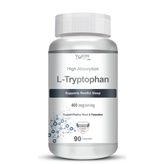 Vokin biotech L-Tryptophan â€“ Support Positive Mood & Relaxation- 400mg (90 Capsules)
