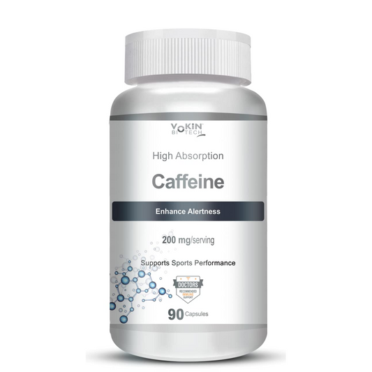 Vokin Biotech Caffeine Supports Sports Performance Enhances Alertness- 90 Capsules