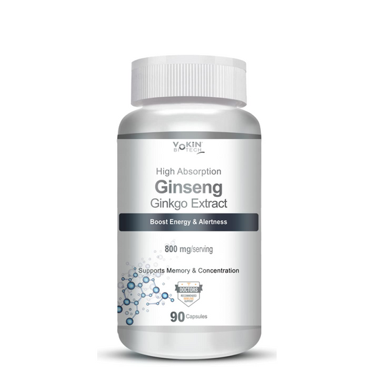 Vokin Biotech Ginseng Ginkgo Extract For Blood Circulation 90 Veg Capsules
