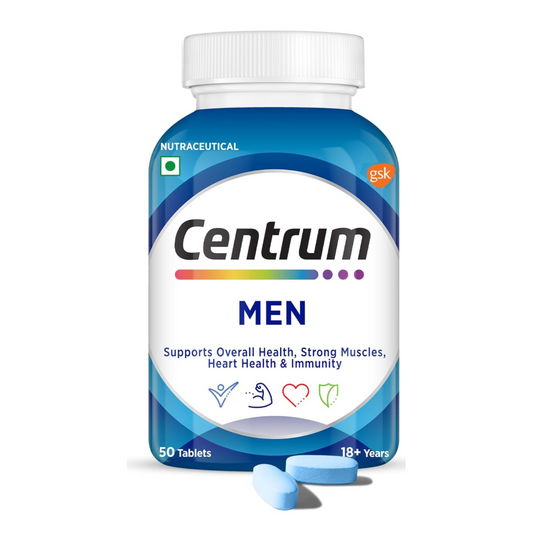 Centrum Men - Multivitamin Tablet for Men | With 23 Vital Nutrients including Zinc, Magnesium, Vitamin B, C, D, Calcium for Energy, Immunity, Muscles and Overall Health | Veg - 50 tablets