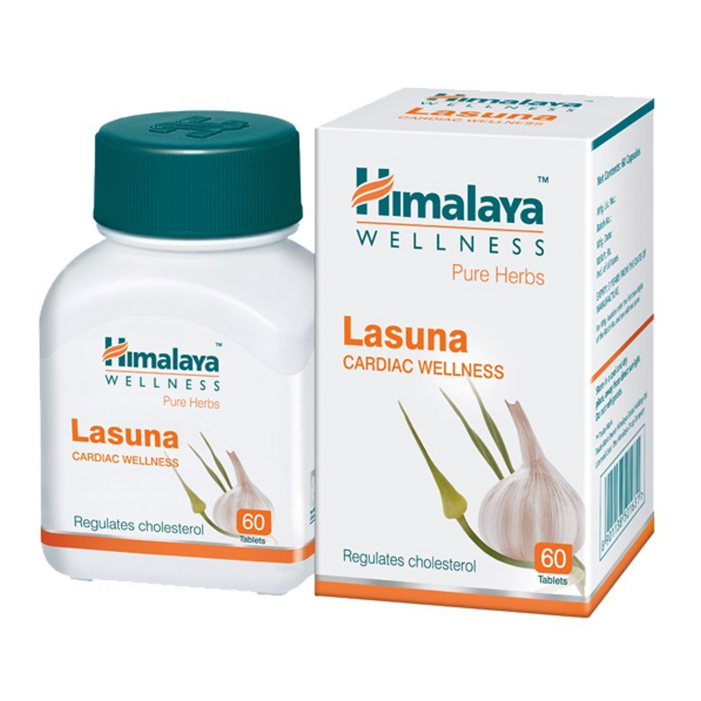 Himalaya Pure Herbs Lasuna Cardiac Wellness Tablets, White, 250 mg, 60 Count