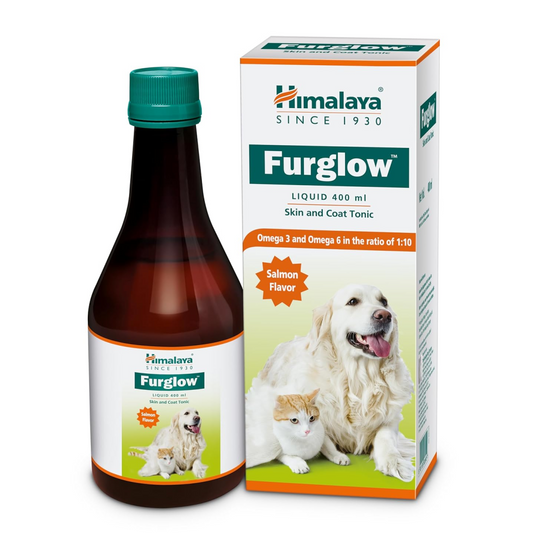 Himalaya Furglow Skin & Coat Tonic Liquid For Dogs & Cats | Daily Supplement forSshiny and Healthy Coat | 400ml