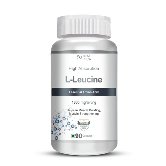 Vokin biotech L- Leucine â€“ Supports muscle Building, Muscle Strengthening â€“ 1000mg (90 Capsules)