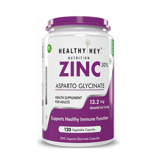 HealthyHey Nutrition Zinc Asparto Glycinate 30% - 120 Capsules