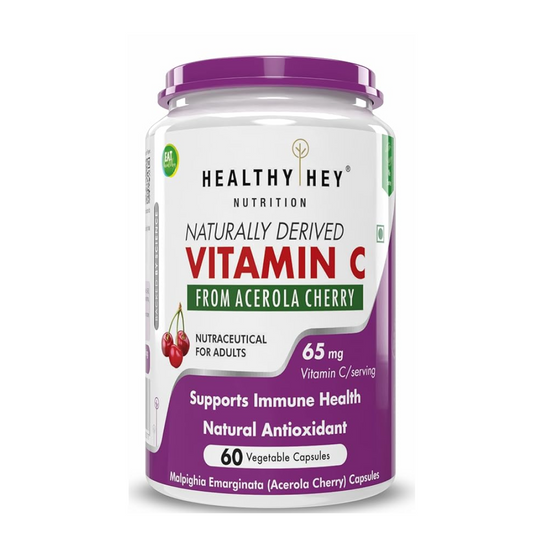 HealthyHey Nutrition 100% Natural Vitamin C from Cherry - 60 Veg. Capsules