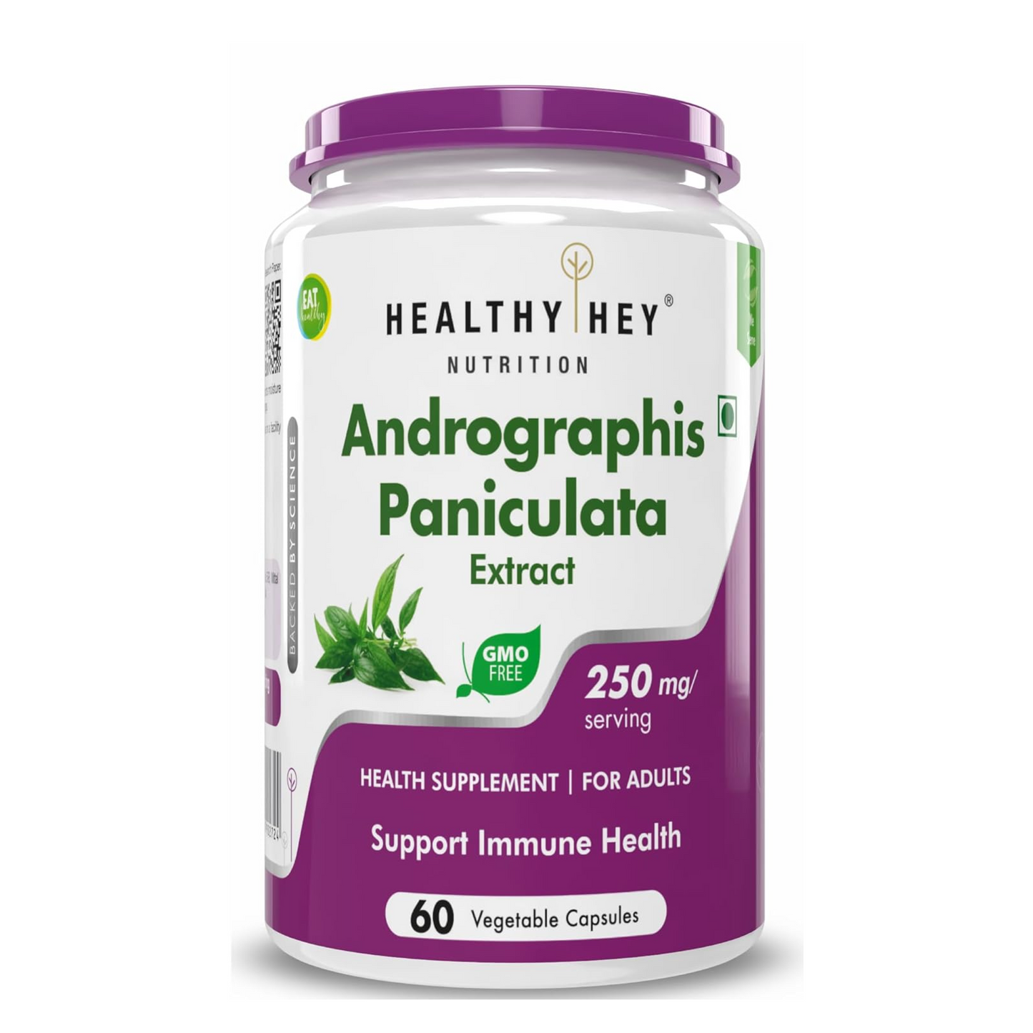 HealthyHey Nutrition Andrographis Paniculata extract - 250 mg per serving - 60 Vegetable Capsules