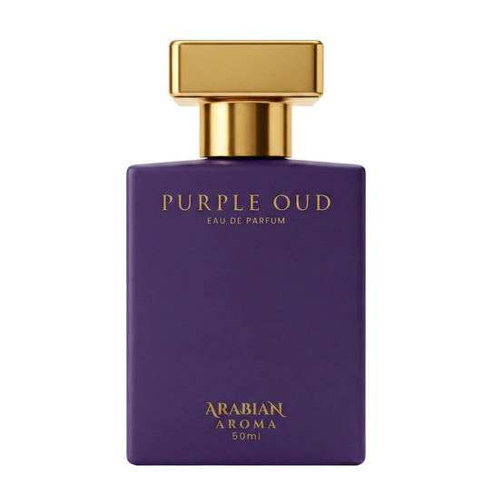 Arabian Aroma Purple Oud Eau de Parfum, Saffron & Pink Pepper Long Lasting Bold Luxury Perfume, 50ml