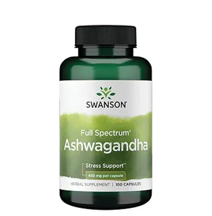 Swanson Full Spectrum Ashwagandha - Natural Stress, Energy, Sleep & Immune Support* - Traditional Ayurvedic Supplement - Gluten-Free & Non-GMO - 100 Vegan Capsules