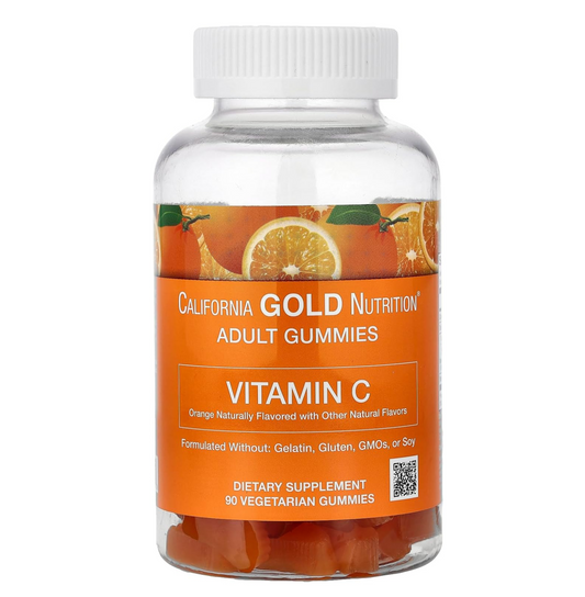 California Gold Nutrition Vitamin C Gummies with Vitamin A from 100% Beta-Carotene, 90 Vegetarian Gummies