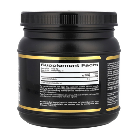 California Gold Nutrition, Creatine Powder, Micronized, Muscle and Strength Support, Creatine Monohydrate, No Gluten, No GMOs, No Soy, Unflavored, 16 oz (454 g)