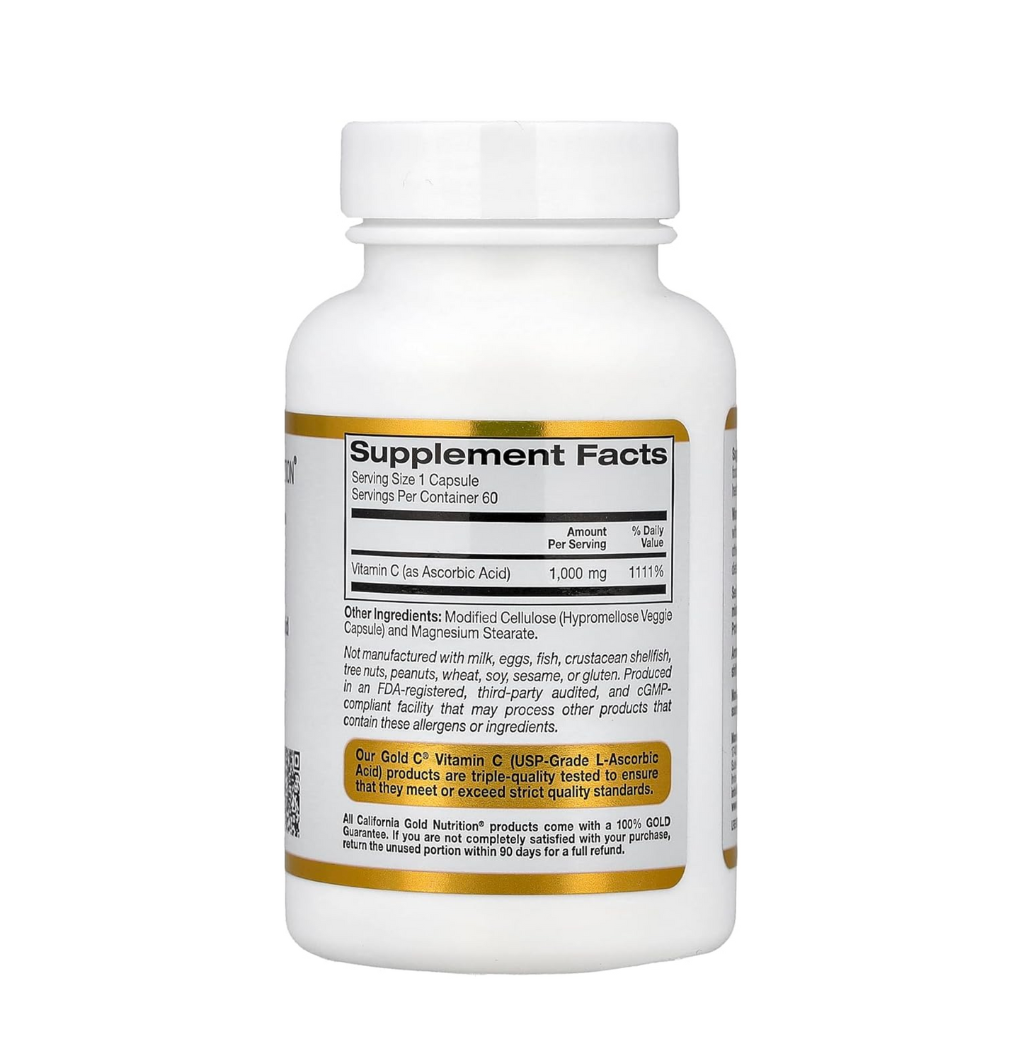 California Gold Nutrition C, Vitamin C, 1000 mg Veggie Capsules, 60 Count