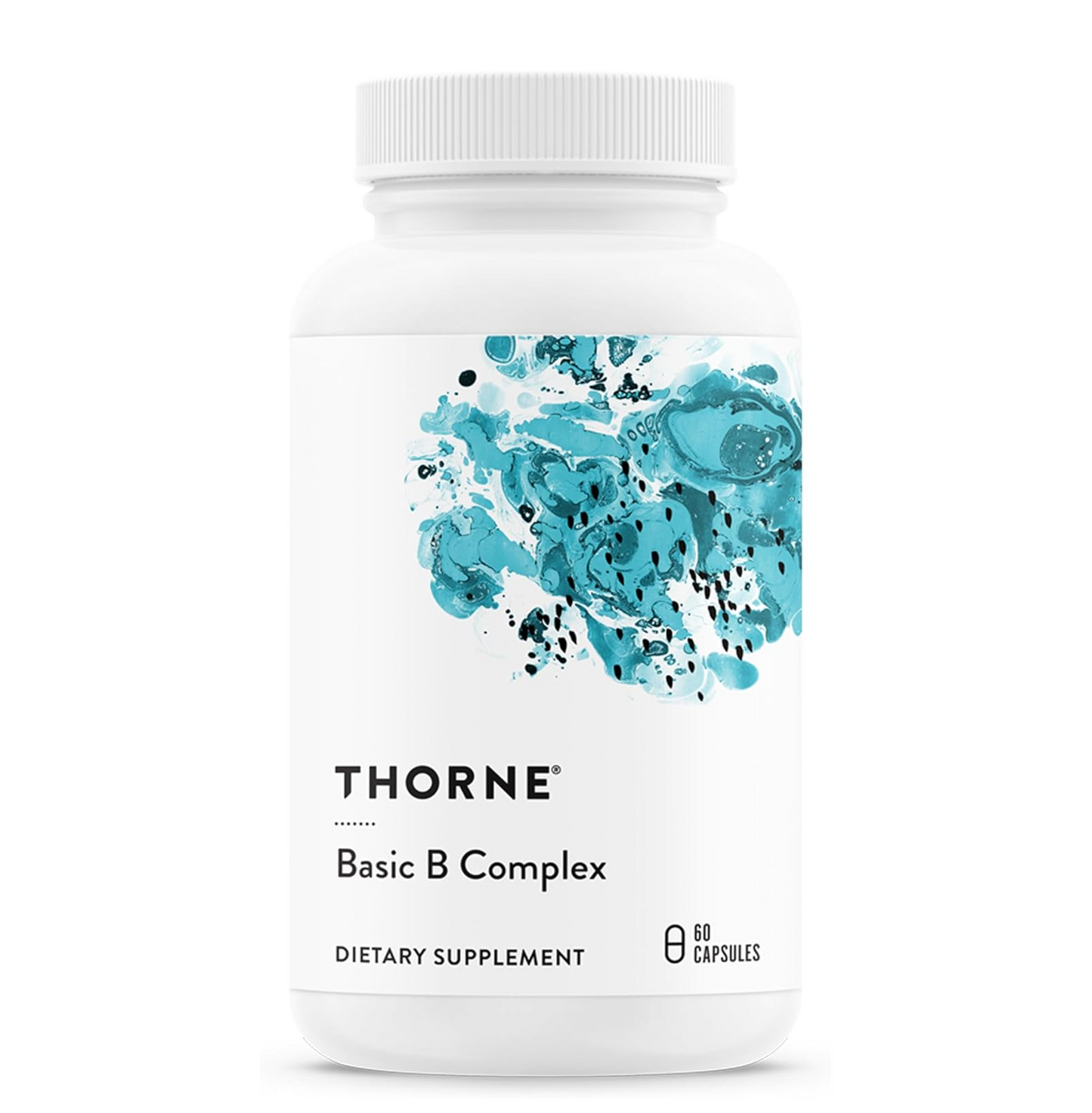 THORNE - Basic B-Complex - Tissue-Ready Vitamin B Complex Supplement with Choline - Supports Cellular Energy Production, Brain Health & Red Blood Cell Formation* - Gluten-Free - 60 Servings