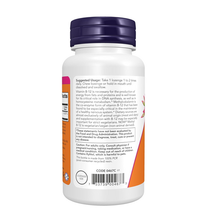 Now Supplements, Methyl B-12 (Methylcobalamin) 1,000 mcg, Nervous System Health*, 250 Lozenges
