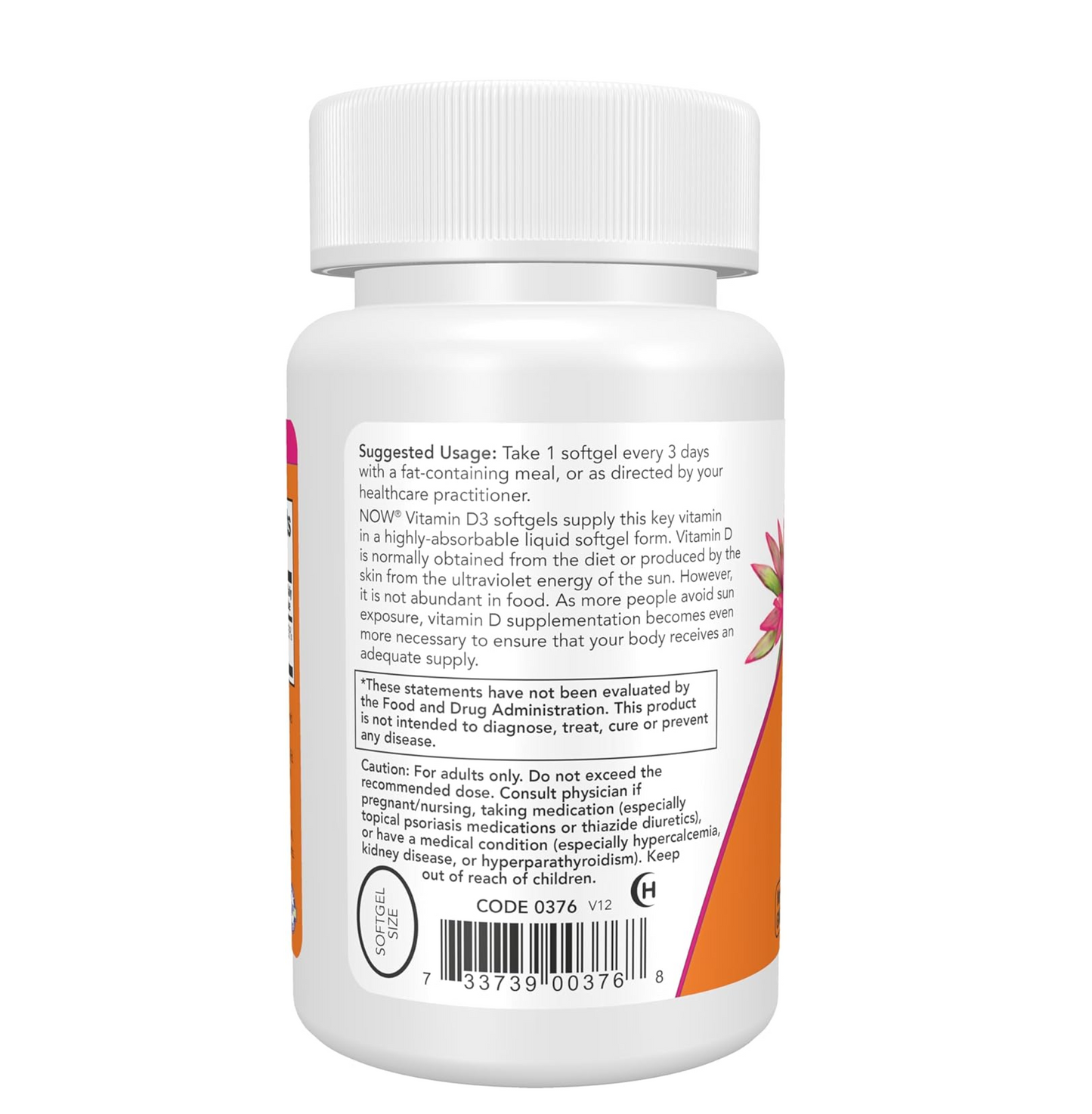 NOW Foods Supplements, Vitamin D-3 10,000 IU, Highest Potency, Structural Support*, 120 Softgels