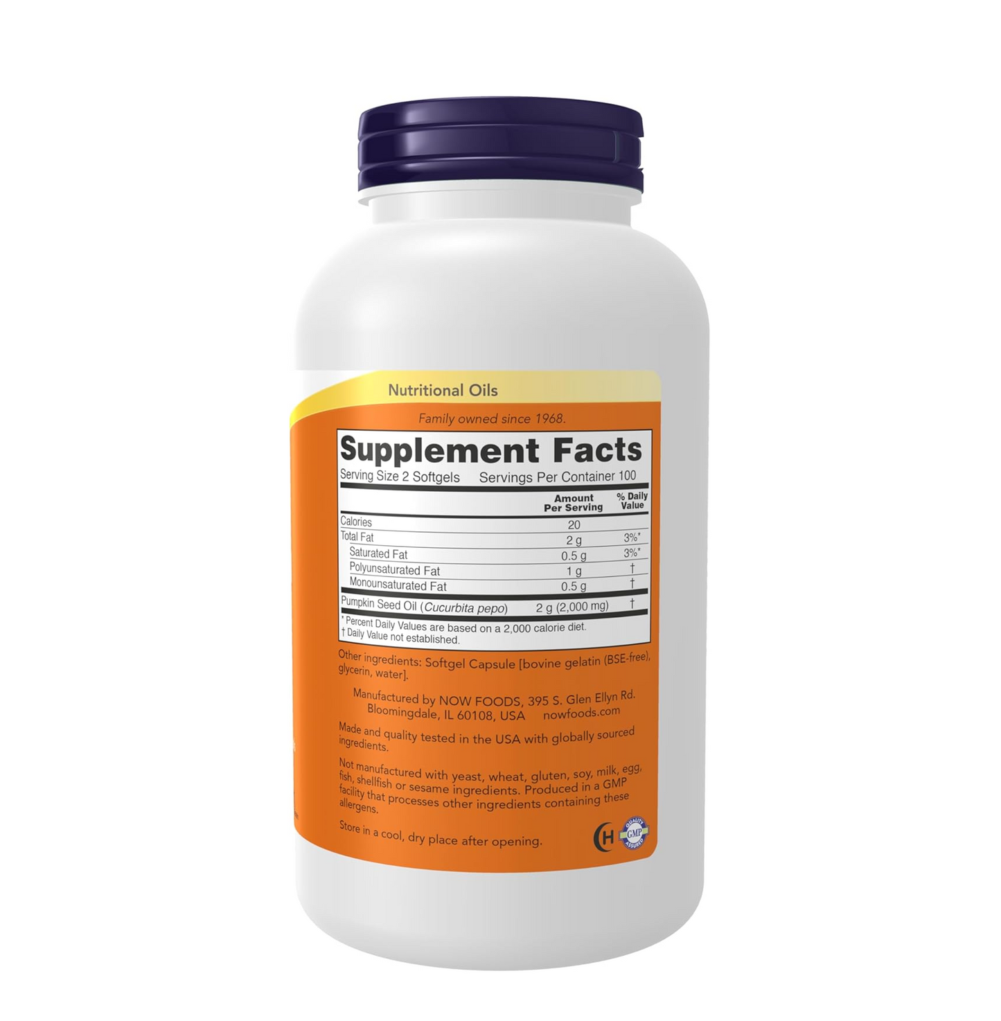 NOW Supplements, Pumpkin Seed Oil 1000 mg with Essential Fatty Acids and Phytosterols, Cold Pressed, 200 Softgels