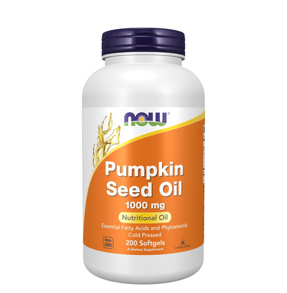NOW Supplements, Pumpkin Seed Oil 1000 mg with Essential Fatty Acids and Phytosterols, Cold Pressed, 200 Softgels