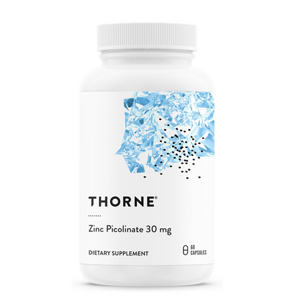 THORNE - Zinc Picolinate 30 mg - Well-Absorbed Zinc Supplement for Growth and Immune Function - Promotes Healthy Skin & Eyes* - Third-Party Certified - Gluten, Dairy & Soy-Free - 60 Capsules
