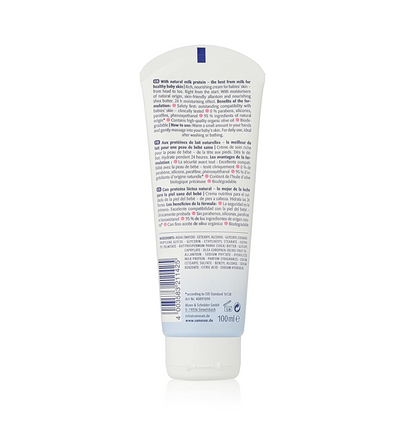 Sanosan Baby Care Cream with Milk Protein â€“ Daily Moisturizing Cream for Face & Body, Gentle Formula for Newborns & Delicate Skin â€“ 100g