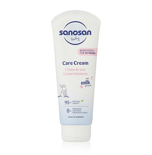 Sanosan Baby Care Cream with Milk Protein â€“ Daily Moisturizing Cream for Face & Body, Gentle Formula for Newborns & Delicate Skin â€“ 100g