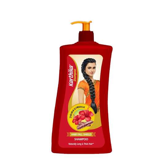 Karthika Hairfall Shield Shampoo with Shikakai & Hibiscus â€“ 1L | Herbal Anti-Hairfall Shampoo for Strong & Healthy Hair | Natural Care for Men & Women