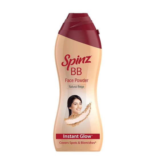 Spinz BB Brightening & Beauty Face Talc for Instant Brightness | Lasts 2X Longer, Covers Dark Spots and Blemishes, Gives Soft and Smooth Skin (Natural Beige) â€“ 70 gm