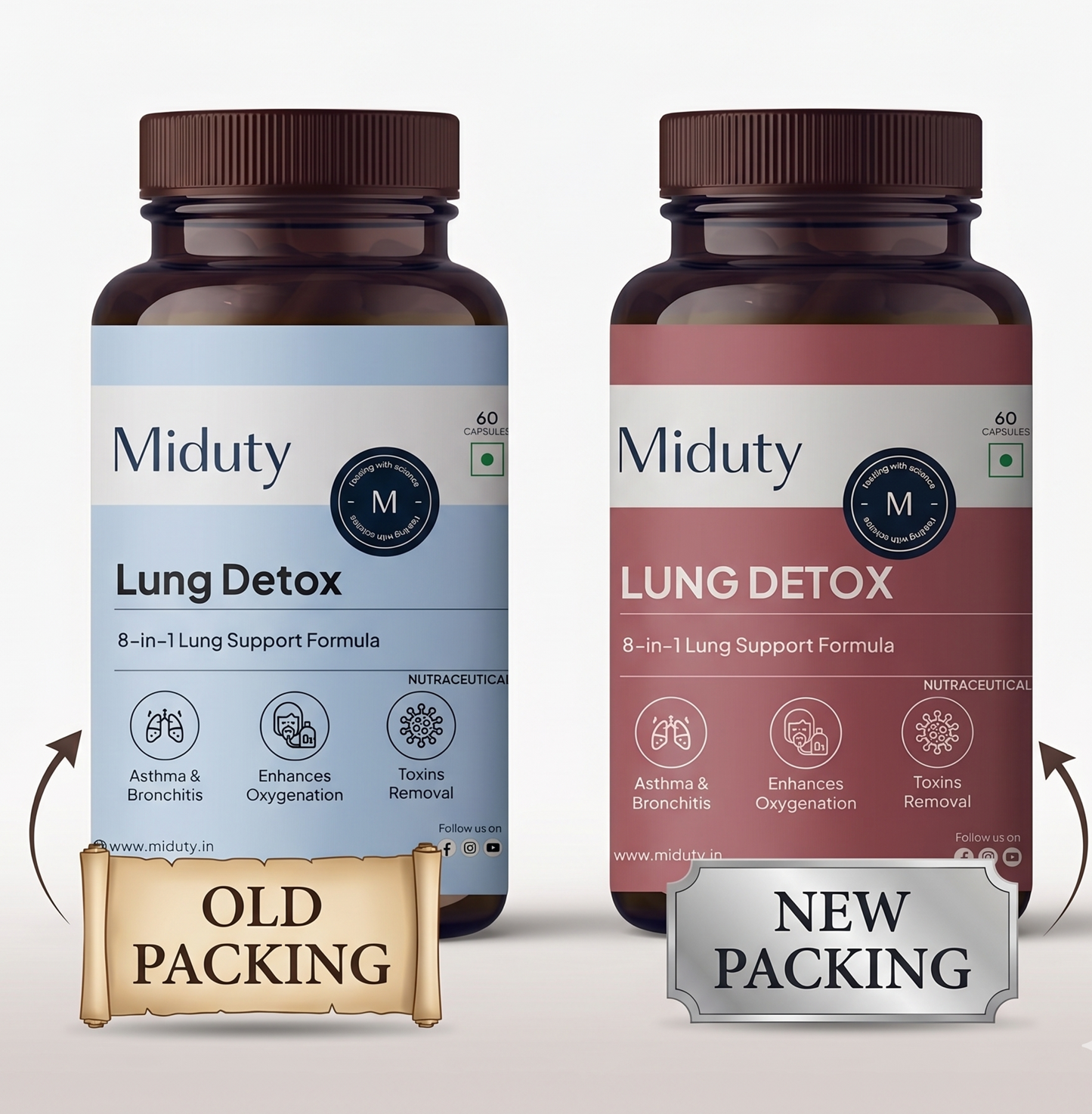 Miduty Lung Detox - NAC Supplement 400 mg N- Acetyl Cysteine, Stinging Nettle 100 mg & Quercetin -Lungs Protective & Respiratory Health - 60 Veg Capsules