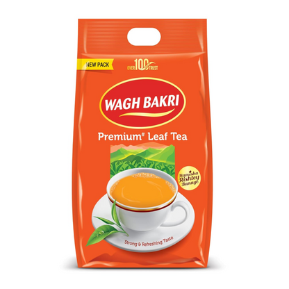 Wagh Bakri Premium Tea | Black | Assam Blend | Kadak Chai | Aromatic Chai Patti | Rich & Bold Flavour | Lingering Taste & Kesari Golden Hue | Loose Leaf Tea | 1 Kg