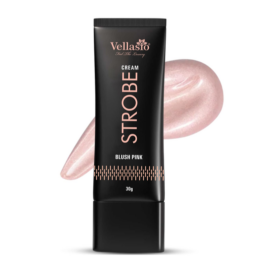 Vellasio Strobe Cream - Blush Pink | Face Illuminator & Primer with Hyaluronic Acid, Squalene & Japanese Sakura | Dewy Glow, Hydration, Non-Comedogenic for All Skin Types - 30g
