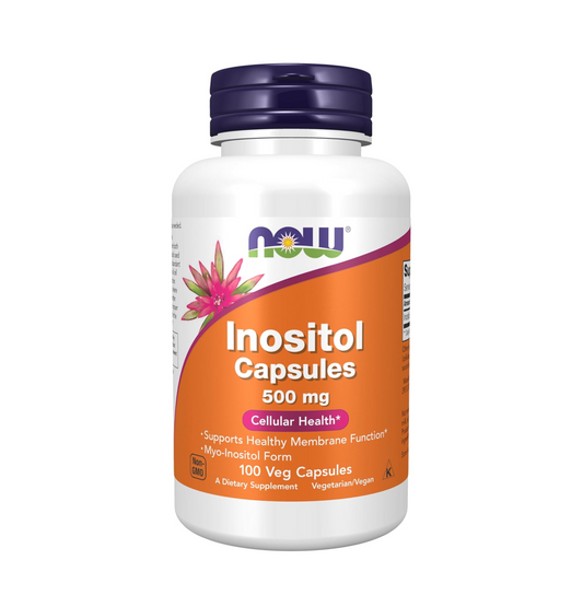 NOW Supplements, Inositol 500 mg, Healthy Membrane Function*, Cellular Health*, 100 Veg Capsules