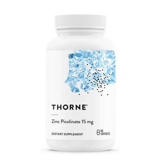 THORNE - Zinc Picolinate 15 mg - Highly Absorbable Zinc Supplement - Supports Immune System, Eye, Skin & Reproductive Health* - Third-Party Certified - Gluten, Dairy & Soy-Free - 60 Capsules