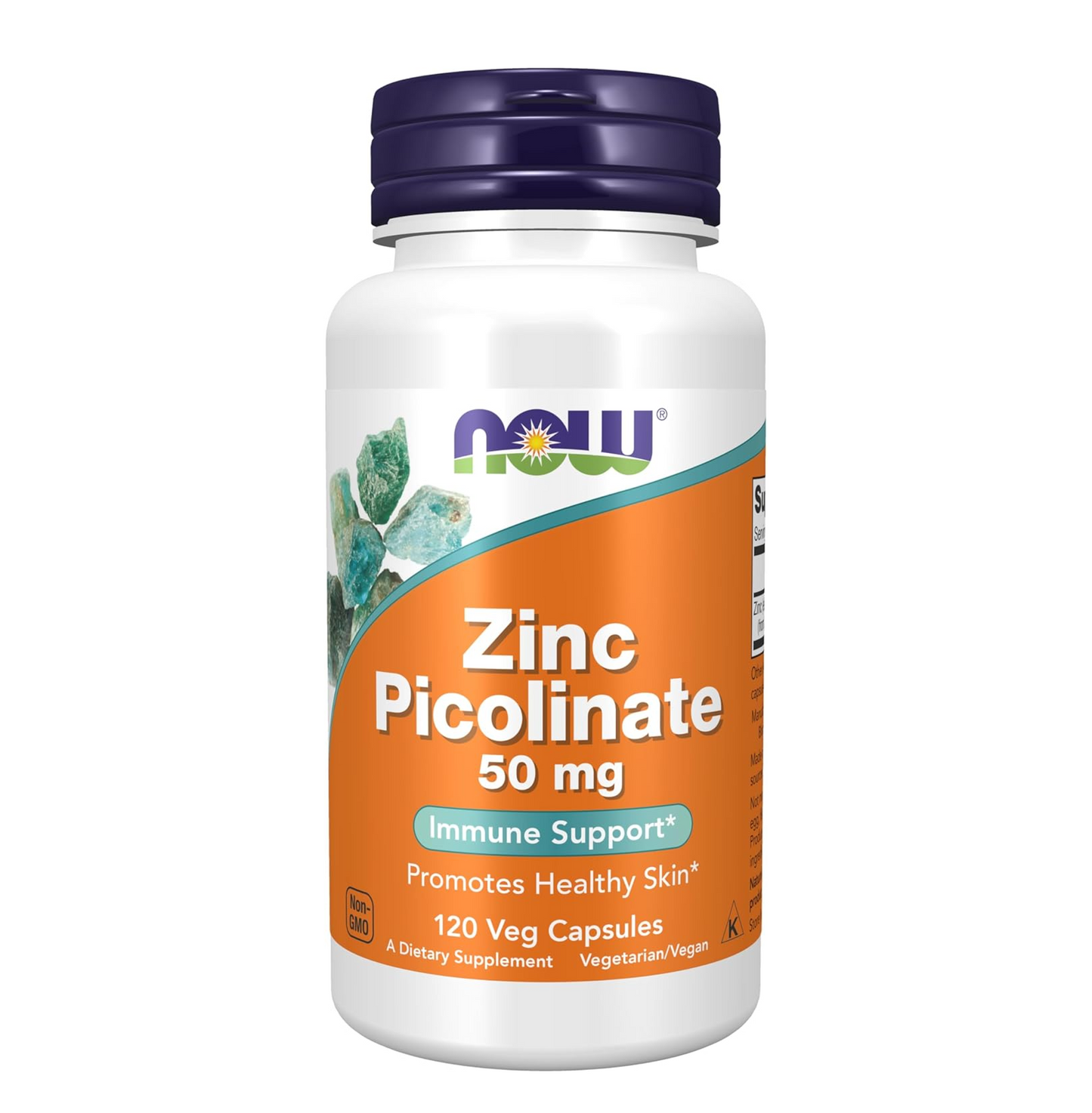 NOW Foods Supplements, Zinc Picolinate 50 mg, Supports Enzyme Functions*, Immune Support*, 120 Veg Capsules (Packaging may vary)