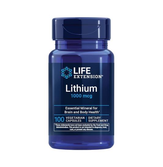 Life Extension Lithium, 1000 mcg â€“ Lithium Orotate â€“ Helps Maintain Cognitive Function & Memory â€“ Low-Dose Formula â€“ Non-GMO, Gluten-Free, Vegetarian â€“ 100 Capsules