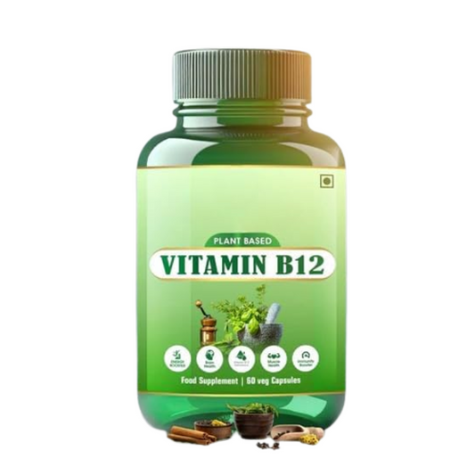AYURVED Vitamin B12 Capsules â€“ 60 Plant-Based Veg Capsules | Energy, Immunity & Nerve Health Support | Vegan B-12 Supplement | Ayurvedic Formula